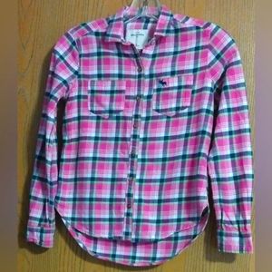 Abercrombie Kids Girls Plaid Flannel shirt size M